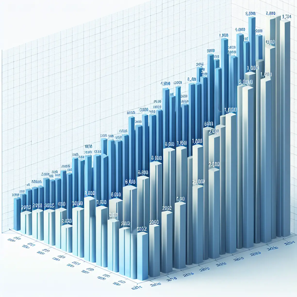 Bastrop County property tax initial noticing accounts bar chart 2015 to 2024