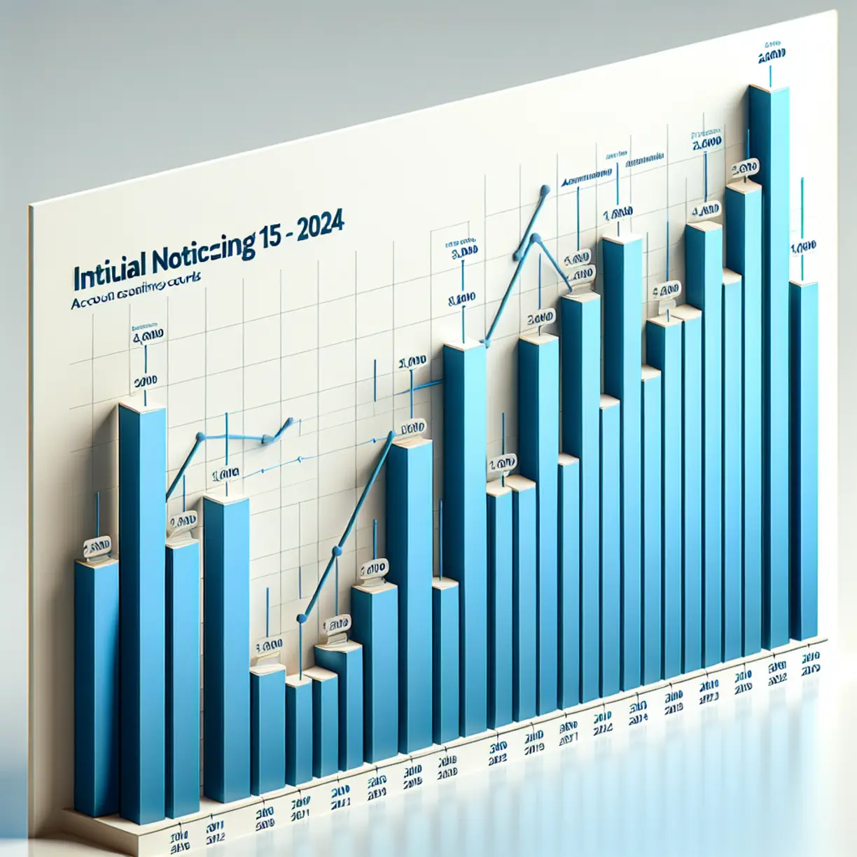 Randall County property tax initial noticing accounts bar chart 2015 to 2024