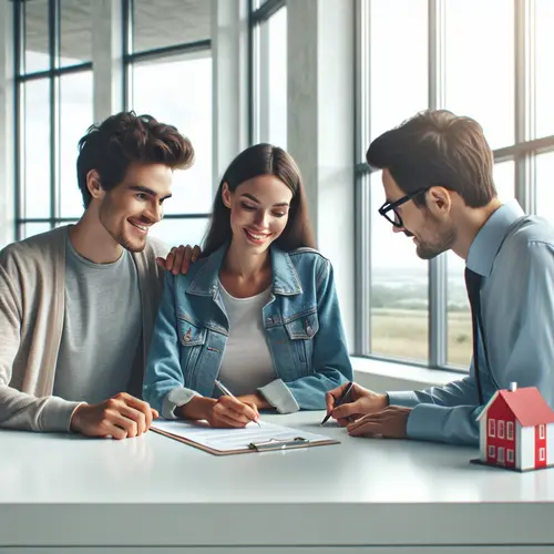 Guadalupe County homeowners signing property tax protest documents with advisor