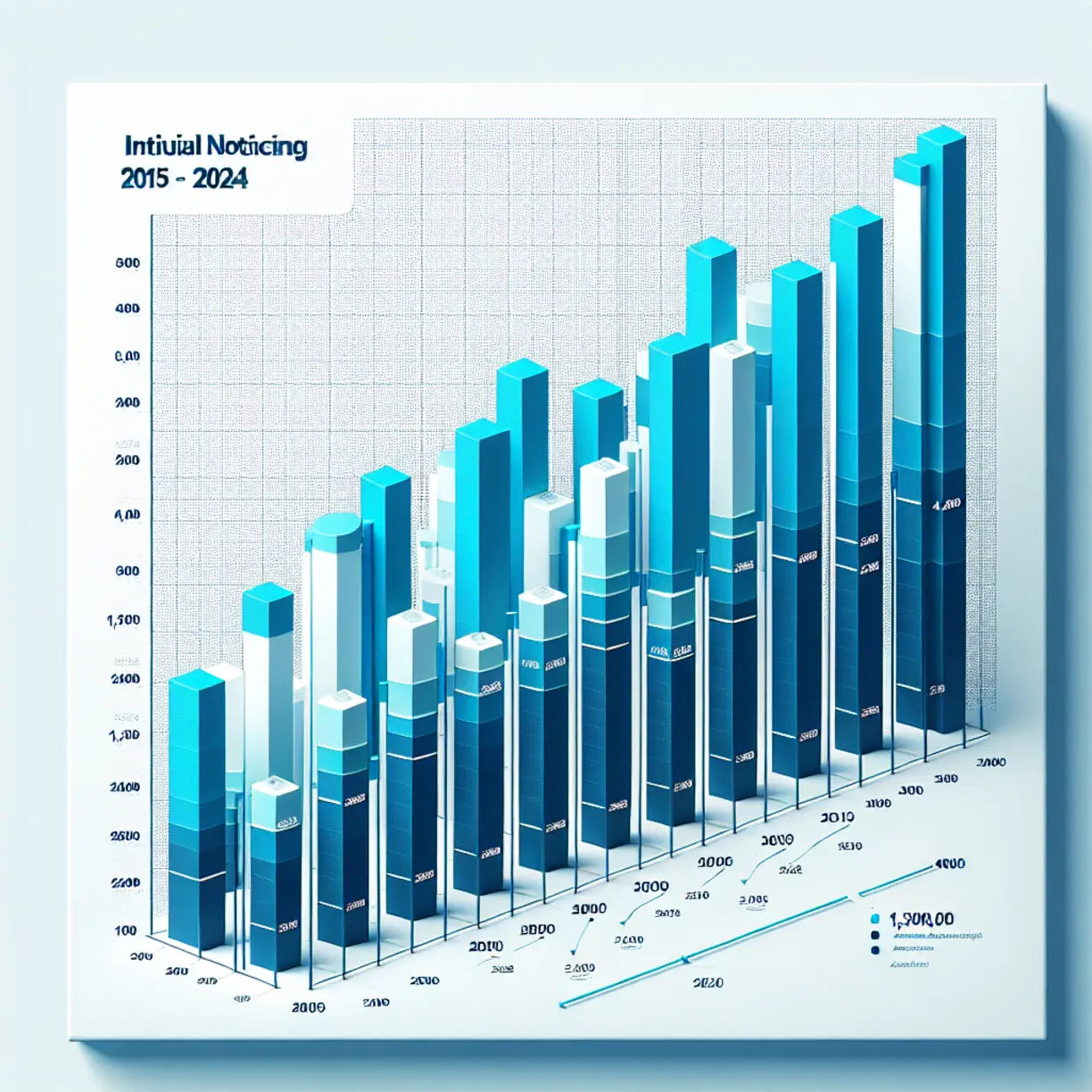 Caldwell County property tax initial noticing accounts bar chart 2015 to 2024