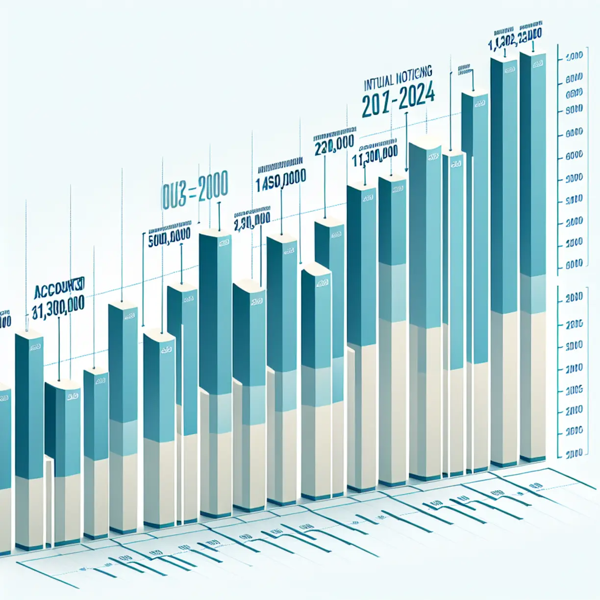 Chambers County property tax initial noticing accounts bar chart 2015 to 2024
