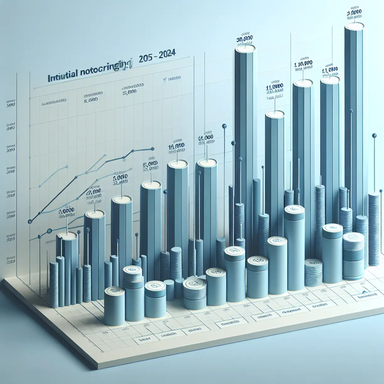 Cooke County property tax initial noticing accounts bar chart 2015 to 2024