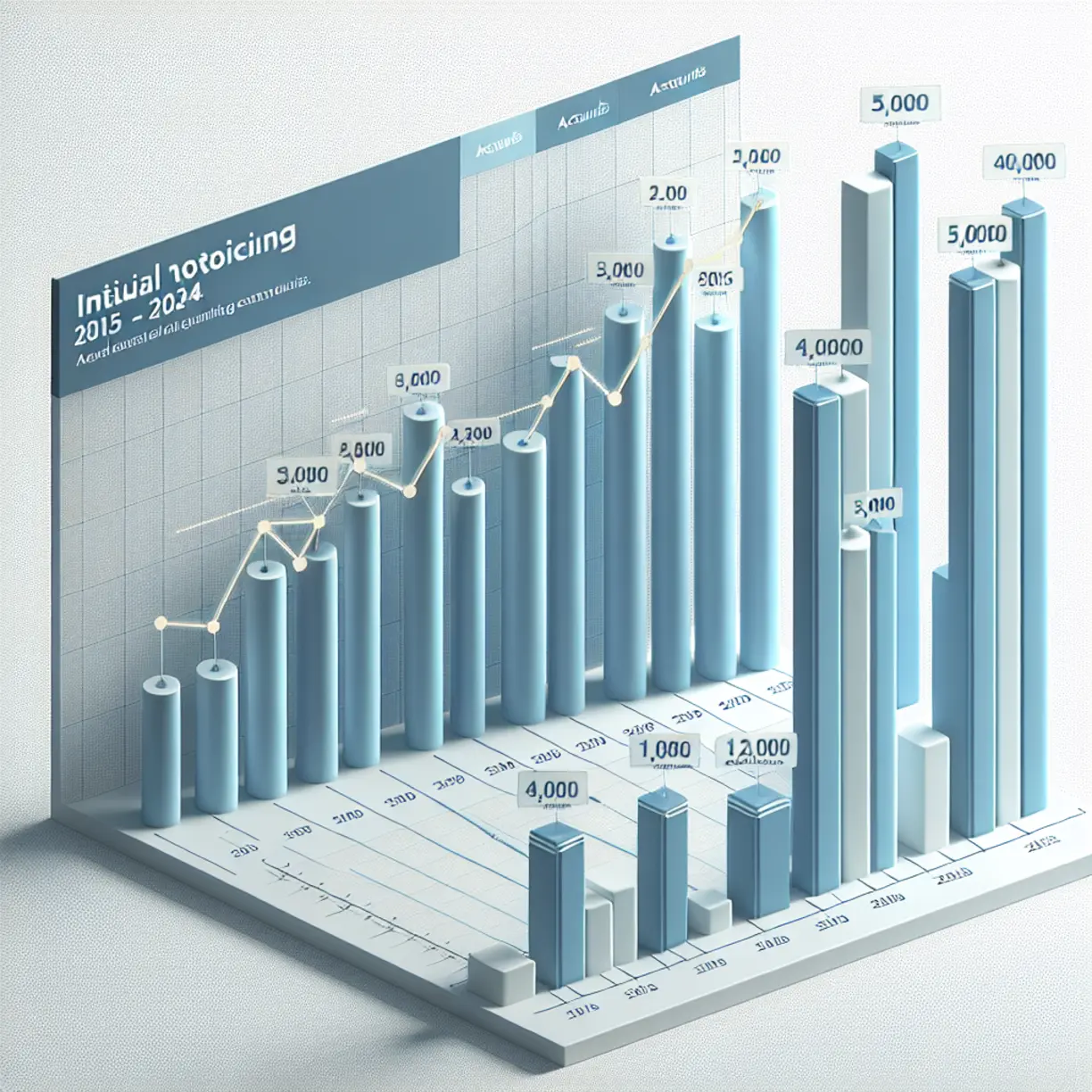 Erath County property tax initial noticing accounts bar chart 2015 to 2024