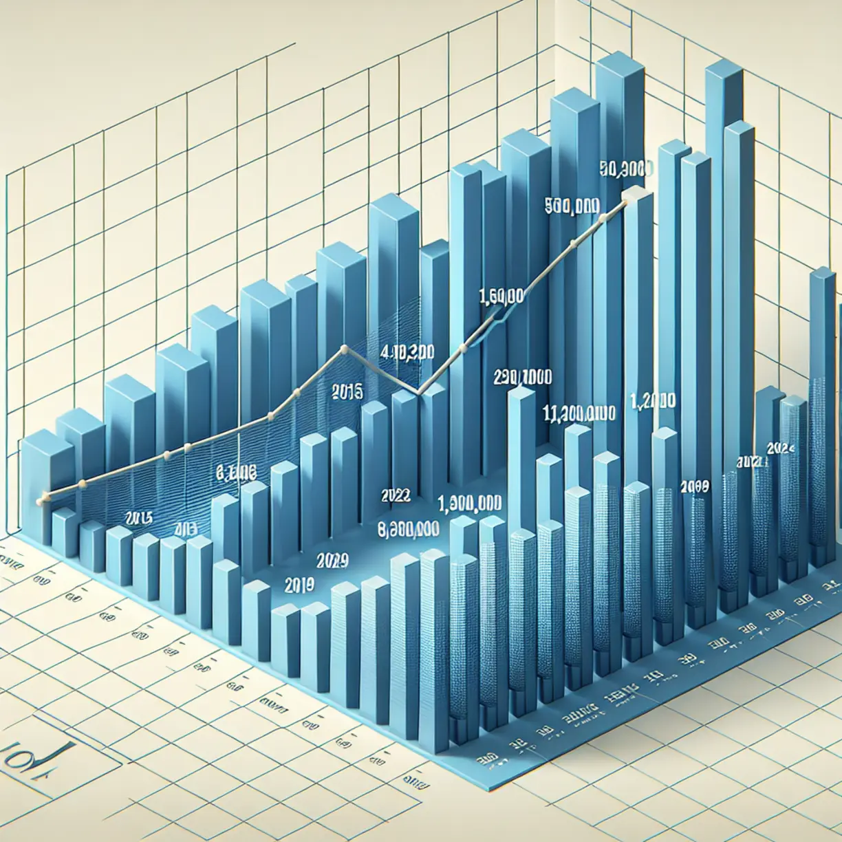 Wise County property tax initial noticing accounts bar chart 2015 to 2024
