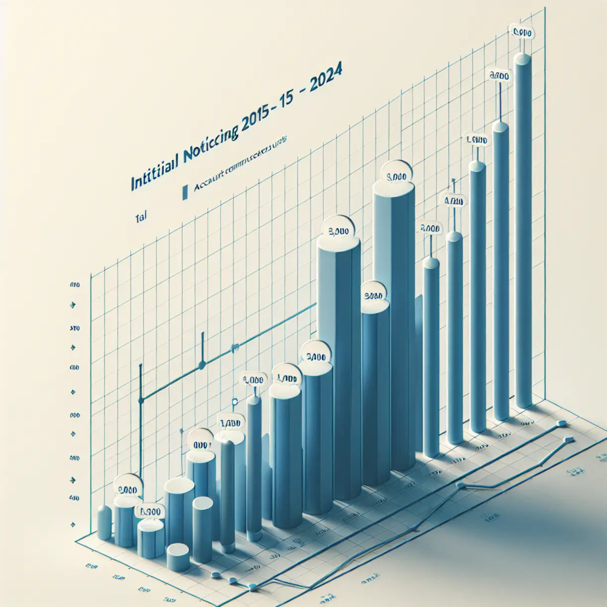 Hopkins County property tax initial noticing accounts bar chart 2015 to 2024
